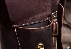 Leather Sling Bag for Men Vintage Chest Crossbody Bag For Mens