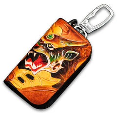 Handmade Leather Tooled Mens Cool Car Key Wallet Car Key Holder Car Key Case for Men