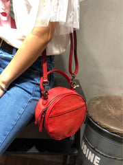 Leather Circle Bag Round Leather Crossbody Bag - Annie Jewel