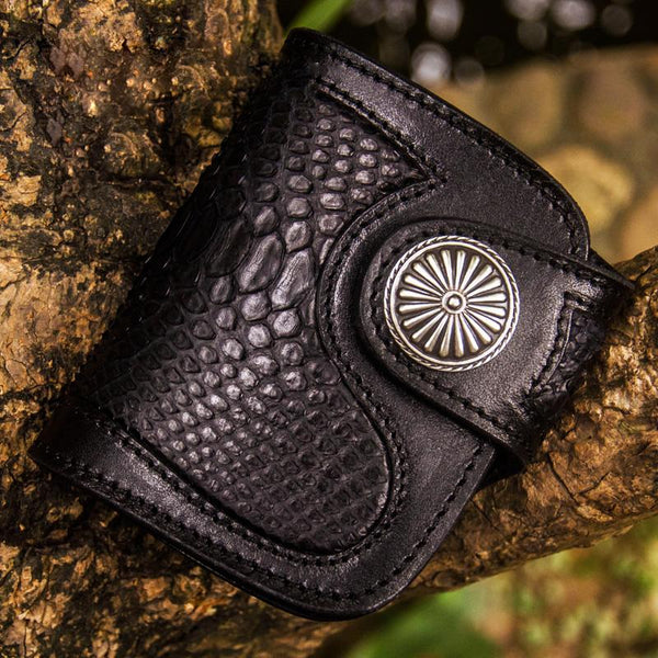 Biker Chain Wallet Handmade Leather Wallet Biker Wallet Snake Skin Wallet Cool W CJ03291178