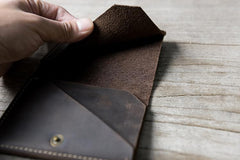 Cool Leather Mens Slim Small Leather Wallets Men billfold Bifold Wallet for Men