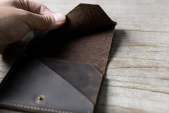 Cool Leather Mens Slim Small Leather Wallets Men billfold Bifold Wallet for Men