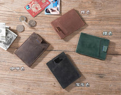 Handmade Leather Mens Cool billfold Wallet Card Holder Small Card Slim Wallets for Men
