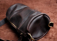 Genuine Leather Mens Barrel Bag Cool Weekender Bag Travel Bag Duffle Bags Overnight Bag Holdall Bag for men