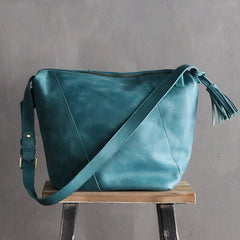 Vintage LEATHER WOMEN Bucket Bag SHOULDER BAG Purse with Tassel FOR WOMEN