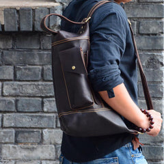 Cool Leather Mens Chest Bag Sling Bags Sling Crossbody Bag Travel Sling Bag for men