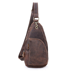 Cool Leather Sling Bag for Men Vintage Chest SLing SHoulder Bag For Men