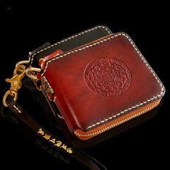 Handmade Leather Mens Biker Chain Wallet Cool Leather Wallets Small Chain Wallets for Men