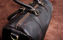 Genuine Leather Mens Bucket Bag Cool Weekender Bag Travel Bag Duffle Bags Overnight Bag Holdall Bag for men