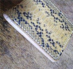 [On Sale] Handmade Cool Mens Snake Skin Bifold Small Wallet Slim billfold Wallet for Men
