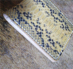 [On Sale] Handmade Cool Mens Snake Skin Bifold Small Wallet Slim billfold Wallet