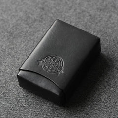 Handmade Black Leather Mens 20pcs Cigarette Case Cool Custom Cigarette Case for Men