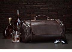 Vintage Leather Mens Large Doctor Bag Weekender Bag Doctor Travel Bag Duffle Bag for Men