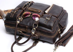 Genuine Leather Mens Cool Weekender Bag Travel Bag Duffle Bags Briefcase Messenger Bag for men