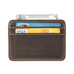 Handmade Leather Mens Cool billfold Wallet Card Holder Small Card Slim Wallets for Men
