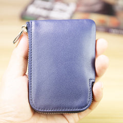 Women Leather Mini Zip Wallet Coffee Billfold Slim Coin Wallets Small Zip Change Wallet For Women