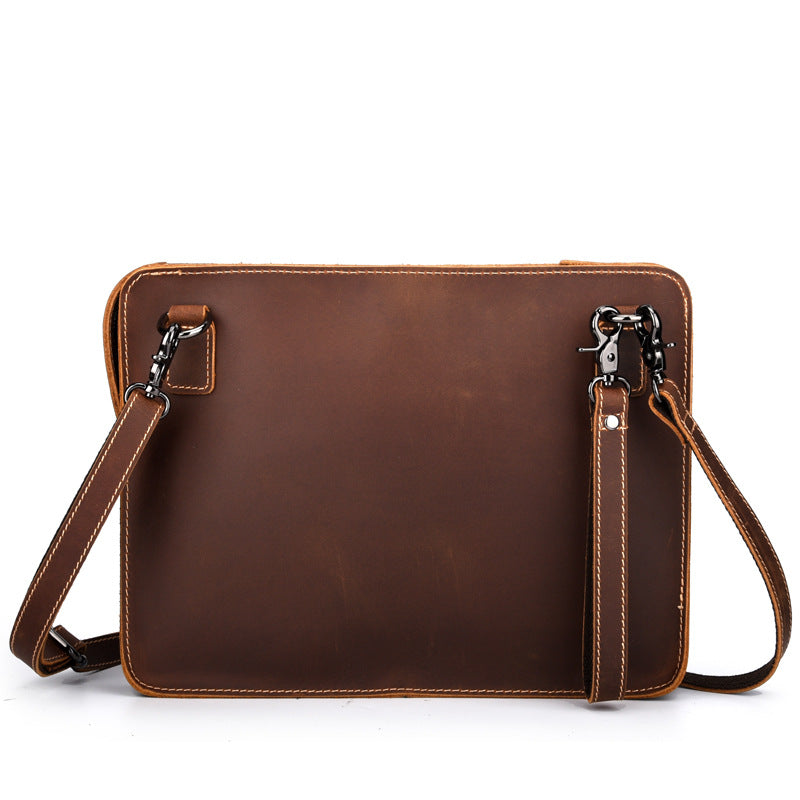 GENUINE LEATHER MENS Vintage Brown Clutch Wristlet Bag MESSENGER BAG FOR MEN