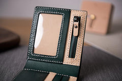 Cool Leather Mens Slim Small Wallet billfold Wallets Bifold for Men