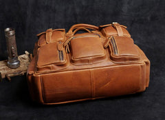 Genuine Leather Mens Cool Weekender Bag Travel Bag Duffle Bags Briefcase Messenger Bag for men