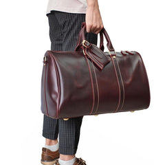 Cool Leather Mens Weekender Bag Travel Bags Duffle Bags Holdall Bags for men