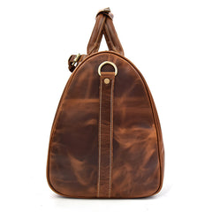 Genuine Leather Mens Cool Vintage Brown Weekender Bag Travel Bag Duffle Bags Overnight Bag Holdall Bag for men