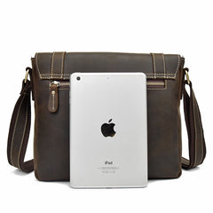 Vintage Leather Messenger Bag Shoulder Bag CrossBody Bag For Men