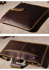 Leather Mens Vintage Briefcase Handbag Work Bag Business Bag Laptop Bag for men