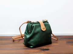 Vintage Womens Dark Red Leather Small Doctor Shoulder Bag Dark Red Doctor Crossbody Purse for Women