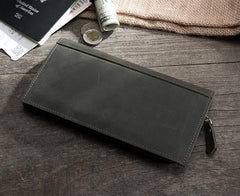 Leather Mens Long Wallet Cool Leather Wallet Long Bifold Wallets for Men