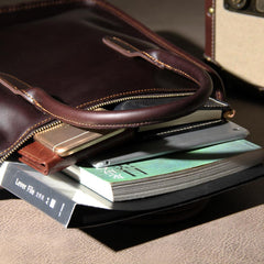 Leather Mens Coffee Handbag Briefcase Shoulder Bag Work Bag Business Bag for men
