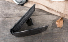 Cool Handmade Leather Mens Slim Small Wallet billfold Wallets Bifold for Men