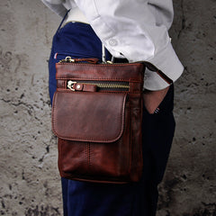 Small Leather Mens Belt Pouch Waist Bag Shoulder Bag BELT BAG For Men
