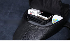 Genuine Leather Mens Cool Chest Bag Sling Bag Crossbody Bag Travel Bag Hiking Bag for men