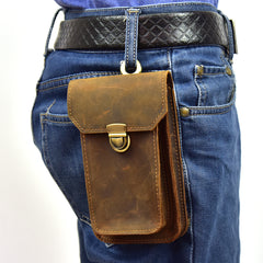 MEN LEATHER Belt Pouch WAIST BAG HIP PACK BELT BAG Cell Phone Holster
