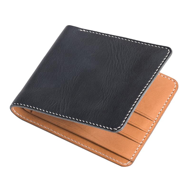Handmade Cool Leather Mens billfold Leather Wallet Men Small Wallets Bifold for Men