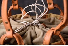 Leather Canvas Women Bucket Bag Shopper Bag Shoulder Bag For Women
