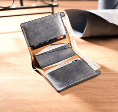 Cool Leather Mens billfold Leather Wallets Men Small Bifold Wallets for Men