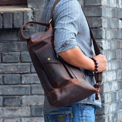 Cool Leather Mens Chest Bag Sling Bags Sling Crossbody Bag Travel Sling Bag for men