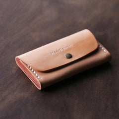 Cool Wooden Leather Mens Wallet Small Card Holder Handmade Coin Wallet for Men