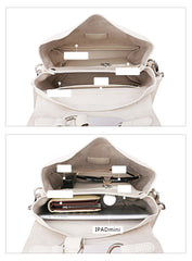 White Leather Women Handbag Shoulder Bag Work Bag For Women