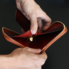 Handmade Leather Mens Biker Chain Wallet Cool Leather Wallets Small Chain Wallets for Men