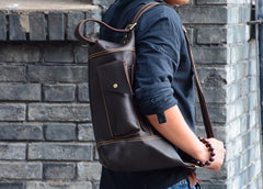 Cool Leather Mens Chest Bag Sling Bags Sling Crossbody Bag Travel Sling Bag for men