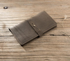 Cool Leather Mens Travel Long Wallet Passport Leather Wallet Long Wallet for Men