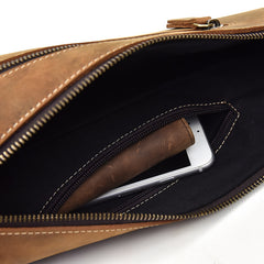 Cool Leather Sling Bag for Men Vintage Chest Crossbody Sling Bag For Men