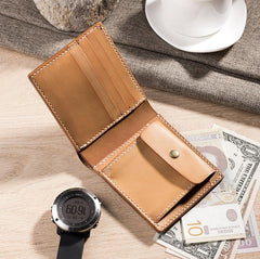 Cool Leather Mens Slim Small Wallets billfold Wallets Bifold for Men