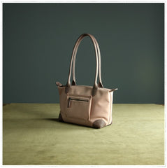 Womens Light Pink Nylon Shoulder Tote Small Pink Nylon Handbag Purse for Ladies