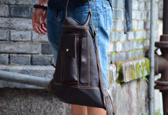 Cool Leather Mens Chest Bag Sling Bags Sling Crossbody Bag Travel Sling Bag for men