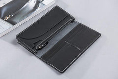 Cool Leather Mens Travel Long Wallets Passport Leather Wallet Long Wallets for Men