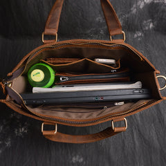 Men Leather Briefcase Bag Vintage Handbag Shoulder Bag For Men
