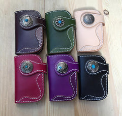 Handmade Leather Mens Biker Key Wallet Cool Key Wallets Card Wallet for Men